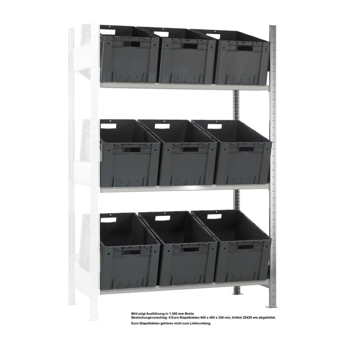 SCHULTE Anbau-Schrägbodenregal L MULTIplus150 13698 lichtgrau 100,0 x 60,0 x 200,0 cm