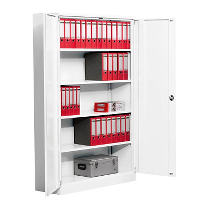 Gürkan Stahlschrank 109720 weiß 4 Fachböden 120,0 x 42,0 x 195,0 cm, aufgebaut, 1 St.