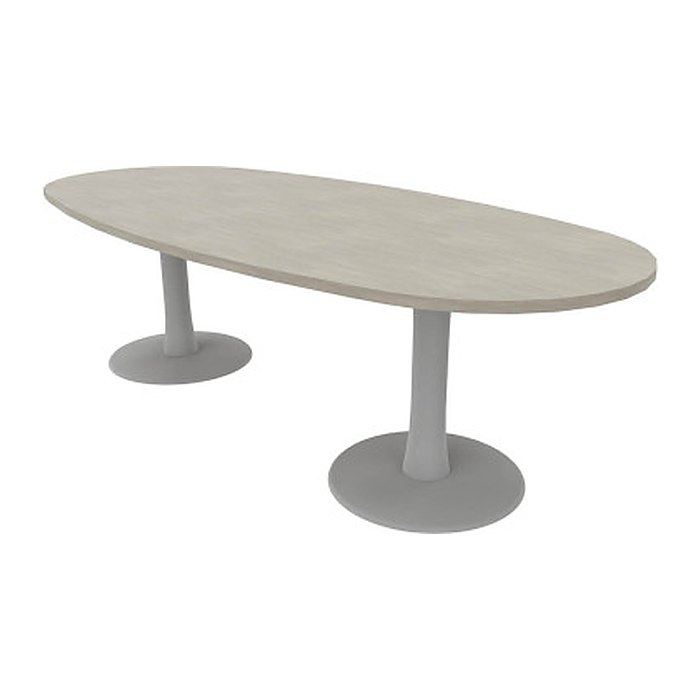 Quadrifoglio Konferenztisch Idea+ beton oval, Säulenfuß alu, 240,0 x 110,0 x 74,0 cm