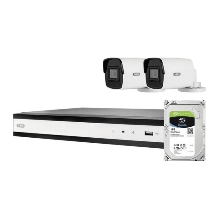 ABUS PoE-Video-Set: 2 Mini-Tube-Kameras + NVR 4Ch.TVVR36402D