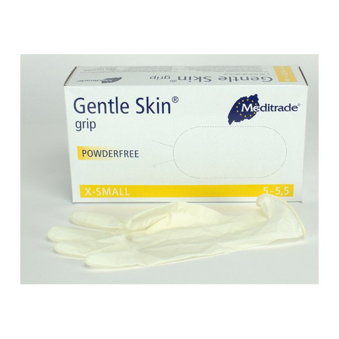 Meditrade® unisex Einmalhandschuhe Gentle Skin® grip beige Größe XS, 100 St.