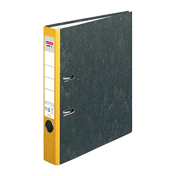 herlitz maX.file nature Ordner gelb marmoriert Karton 5,0 cm DIN A4, 1 St.