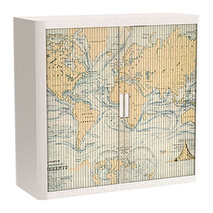 PAPERFLOW easyOffice Vintage Rollladenschrank 62488 2 Fachböden 110,0 x 41,5 x 104,0 cm