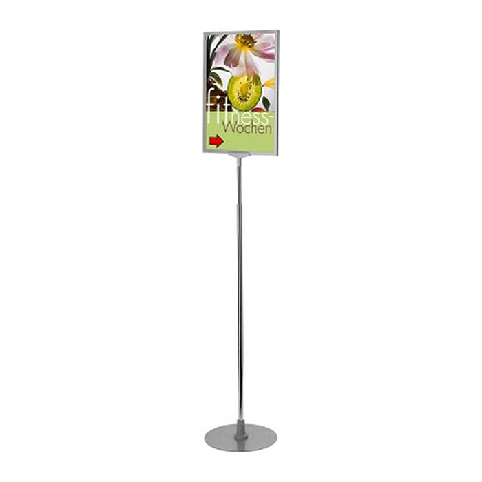 LMG Infoständer Exclusiv silber DIN A3 52,0 x 52,0 x 100,0 - 170,0 cm, 1 St.