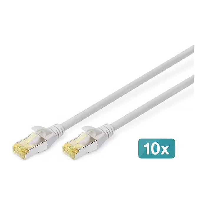DIGITUS CAT 6A S/FTP Patchkabel, 10 Stück, 5m, grau