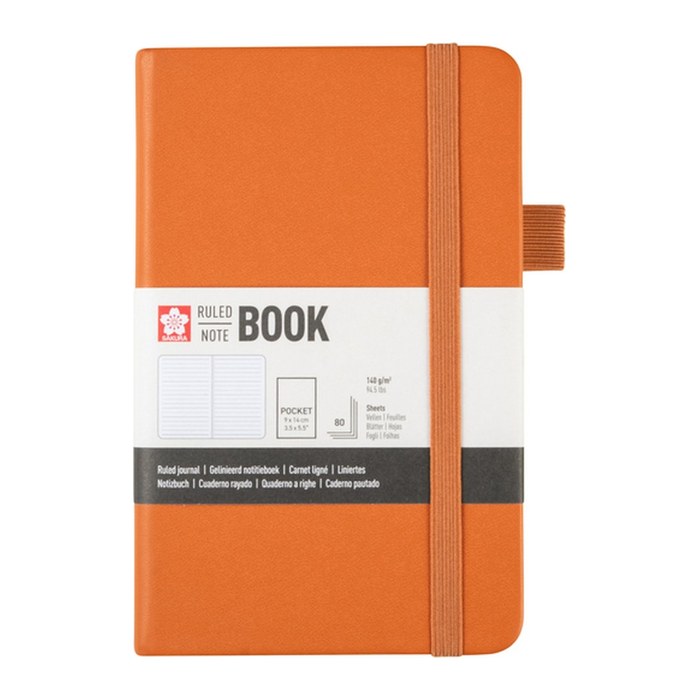 Sakura Notizbuch ca. DIN A7 liniert, bernstein Hardcover 160 Seiten, 1 St.