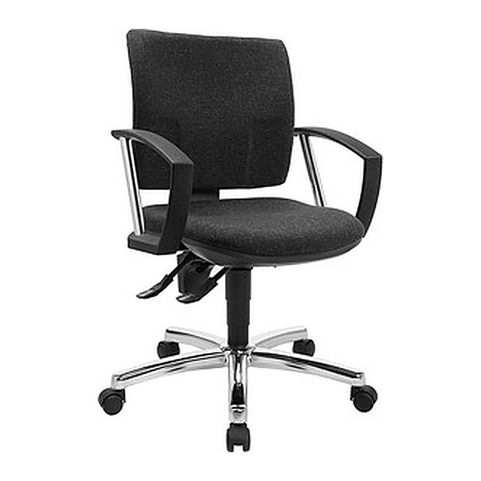 Topstar Bürostuhl Pro 30 chrom, PU39AG22 Stoff anthrazit, Gestell chrom