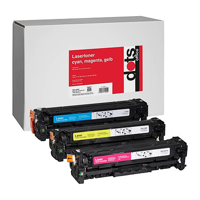 dots cyan, magenta, gelb Toner kompatibel zu HP 3x 305A (CF370AM), 3er-Set