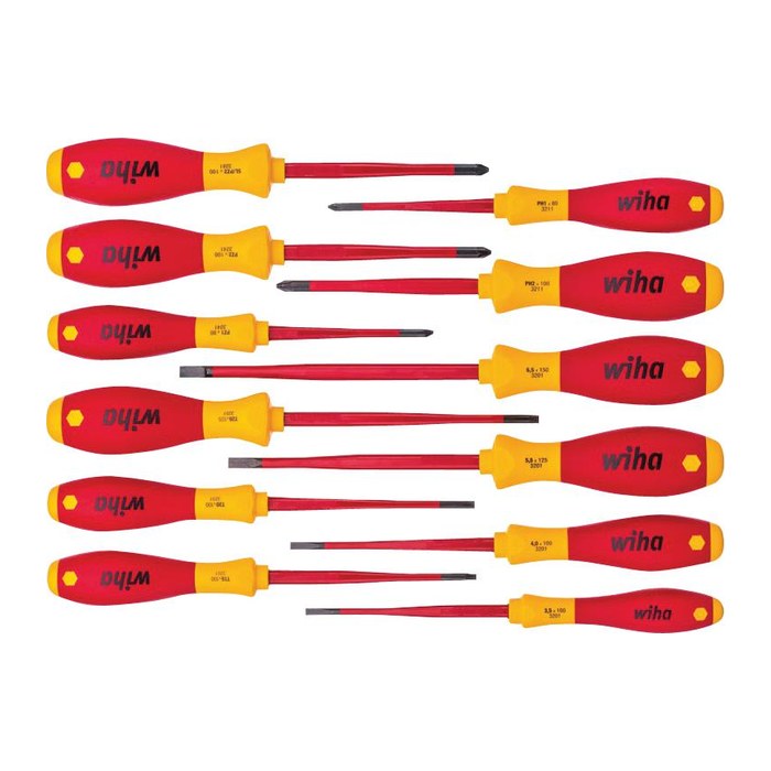 Wiha Schraubendreher-Set SoftFinish® electric slimFix gemischt 41003 12-teilig