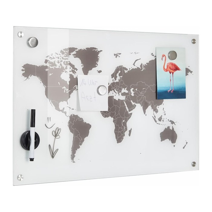 Zeller Glas-Magnettafel 60,0 x 40,0 cm Weltkarte