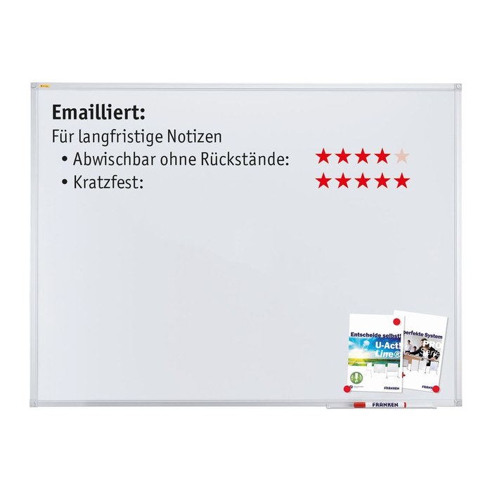 FRANKEN Whiteboard X-tra!Line SC3207 180,0 x 90,0 cm weiß emaillierter Stahl