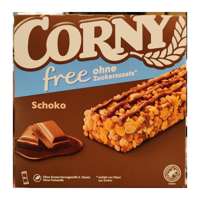 CORNY free Schoko Müsliriegel 6 Riegel, 6 St.