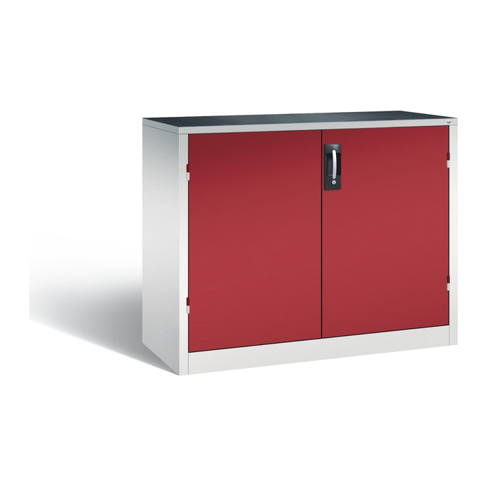 CP Stahlschrank 8831-5035 S10148 lichtgrau, rubinrot 2 Fachböden 120,0 x 50,0 x 100,0 cm, aufgebaut, 1 St.