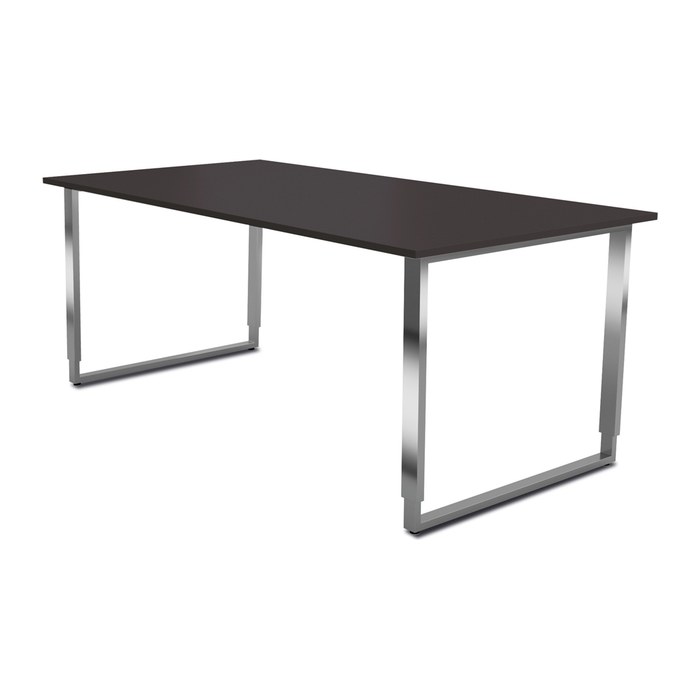 Kerkmann Yukon höhenverstellbarer Schreibtisch anthrazit rechteckig, Kufen-Gestell silber 160,0 x 80,0 cm