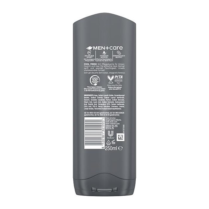Dove Men Cool Fresh 3in1 Duschgel & Shampoo 250 ml
