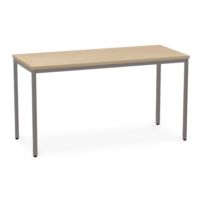 Besprechungstisch in verschiedenen Größen – G: Weißaluminium (1400 x 700 x 750 mm, Platte Ahorn)