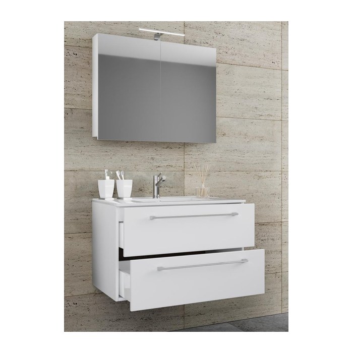 VCM my bath Badmöbel-Set 3-teilig Badinos 914333 weiß 80,0 x 46,0 x 50,0 cm