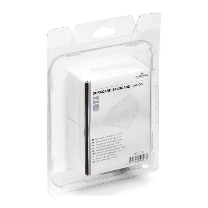 DURABLE DURACARD dick Blanko-Plastikkarten weiß, 100 St.