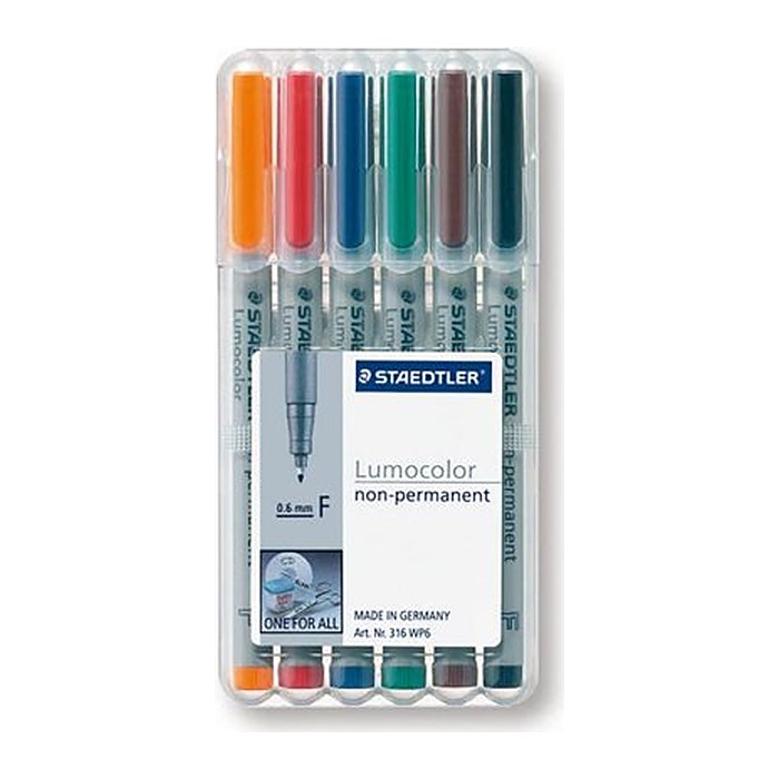 STAEDTLER Folienstift Lumocolor F nonperm 6St