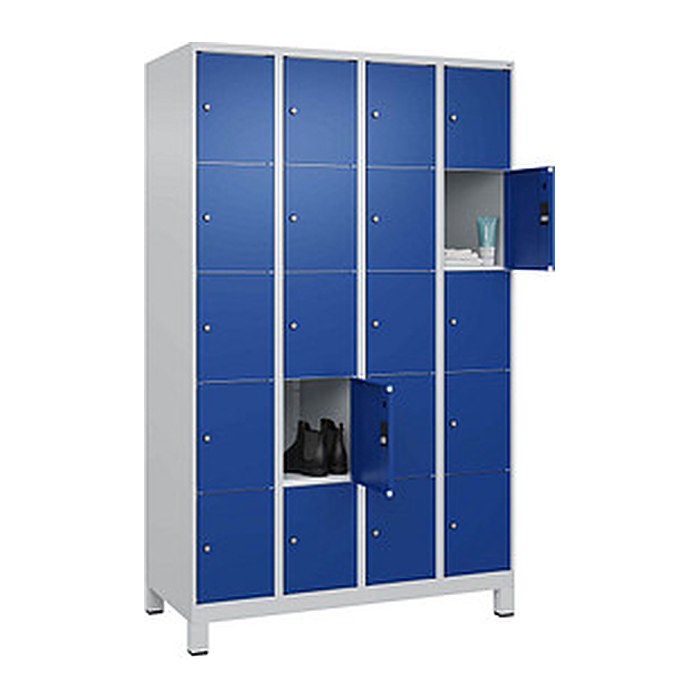 CP Schließfachschrank Classic Plus enzianblau, lichtgrau 080010-405 S10003, 20 Schließfächer 120,0 x 50,0 x 195,0 cm