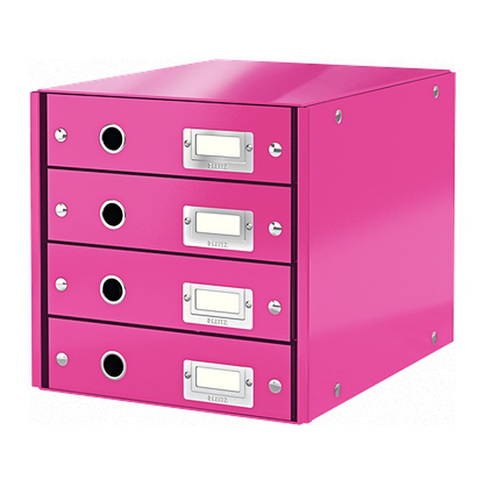 LEITZ Schubladenbox Click & Store pink 60490023, DIN A4 mit 4 Schubladen, 1 St.