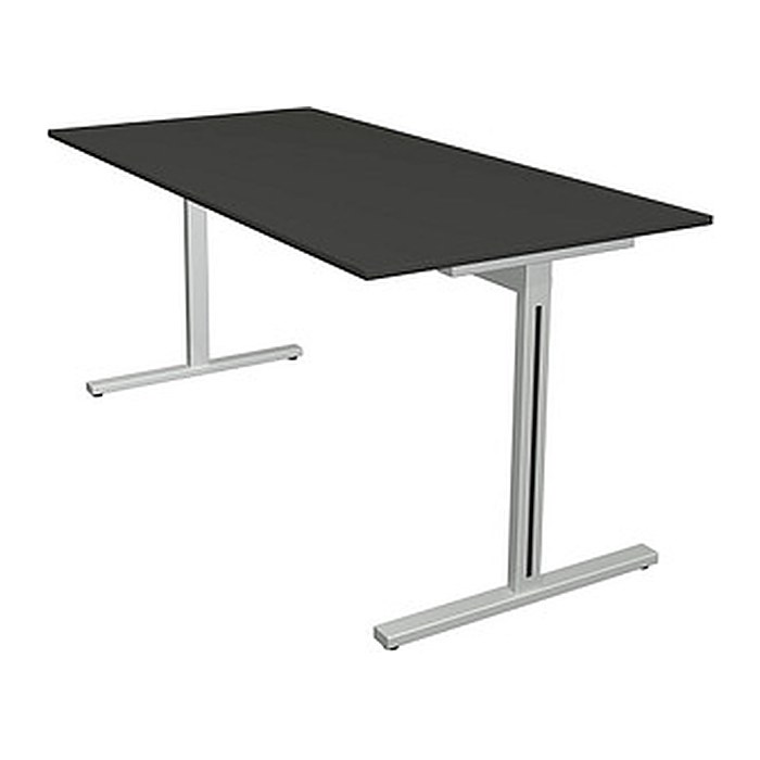 Kerkmann Form 1 Schreibtisch anthrazit rechteckig, T-Fuß-Gestell silber 160,0 x 80,0 cm