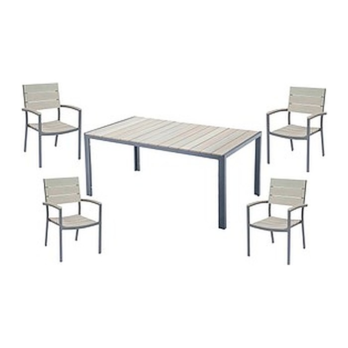 Garden Pleasure Sitzgruppe Olivia, anthrazit Holz, Metall, 5-teilig