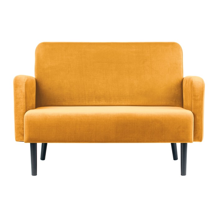 meet powered by PAPERFLOW 2-Sitzer Sofa LISBOA safran schwarz Stoff 124,0 x 81,5 x 83,0 cm, 1 St.