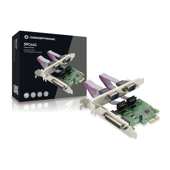 CONCEPTRONIC PCIe1x Card 2xRS232-Seri./1xParal. 2.5Gbps