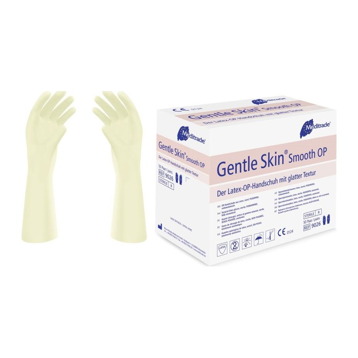 Meditrade® unisex OP-Handschuhe Gentle Skin® Smooth beige Größe 6, 50 Paar
