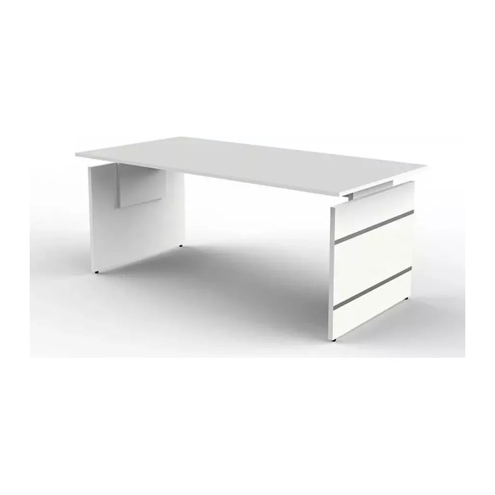 Kerkmann höhenverstellbarer Schreibtisch weiß rechteckig, Wangen-Gestell weiß 160,0 x 80,0 cm