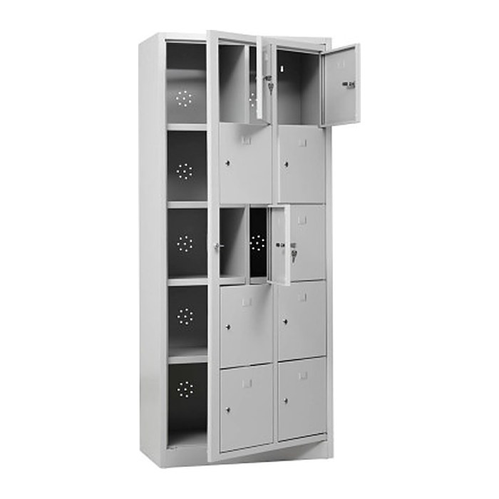 Gürkan Schließfachschrank lichtgrau 107699, 10 Schließfächer 80,0 x 45,0 x 190,0 cm