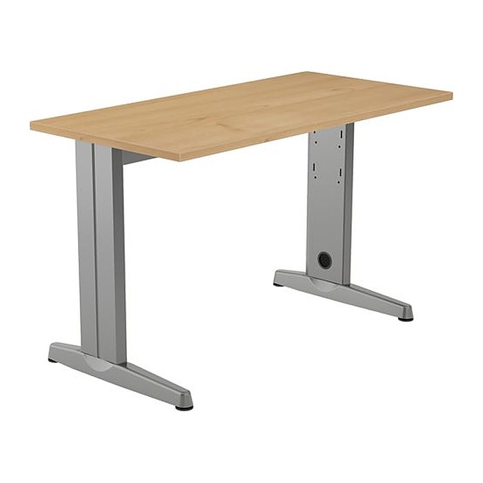 rocada METAL Schreibtisch eiche rechteckig, T-Fuß-Gestell grau 120,0 cm