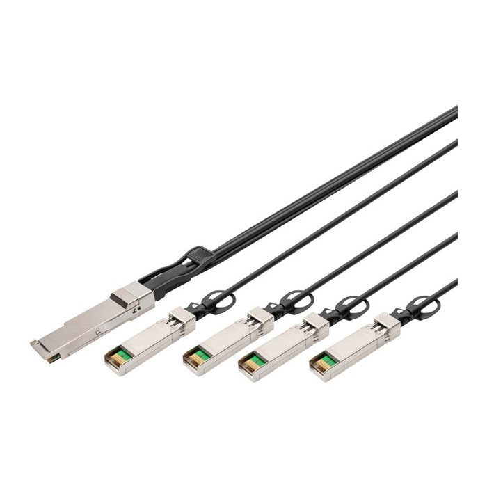 DIGITUS Kabel QSFP+ to 4XSFP+ 40G DAC 3.0m schwarz