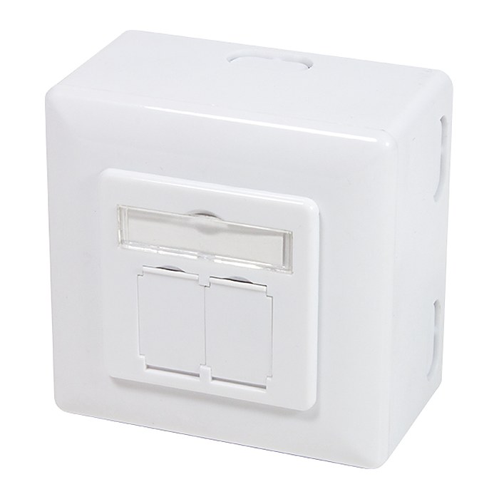 Logilink CAT 6 Auf und Unterputzdose vollgeschirmt RAL 9003