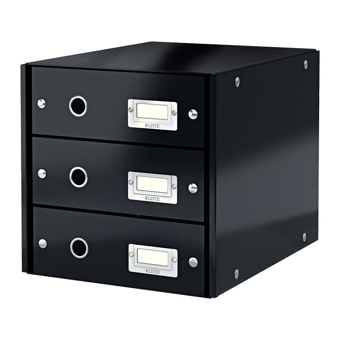 LEITZ Schubladenbox Click & Store schwarz 60480095, DIN A4 mit 3 Schubladen, 1 St.