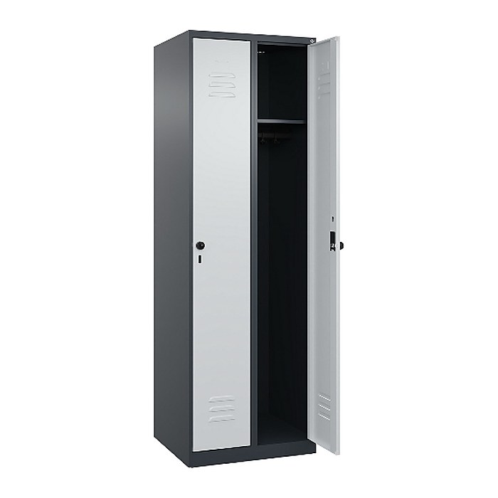 CP Spind Classic Plus anthrazitgrau, lichtgrau 080000-20 S10011, 2 Schließfächer 60,0 x 50,0 x 185,0 cm