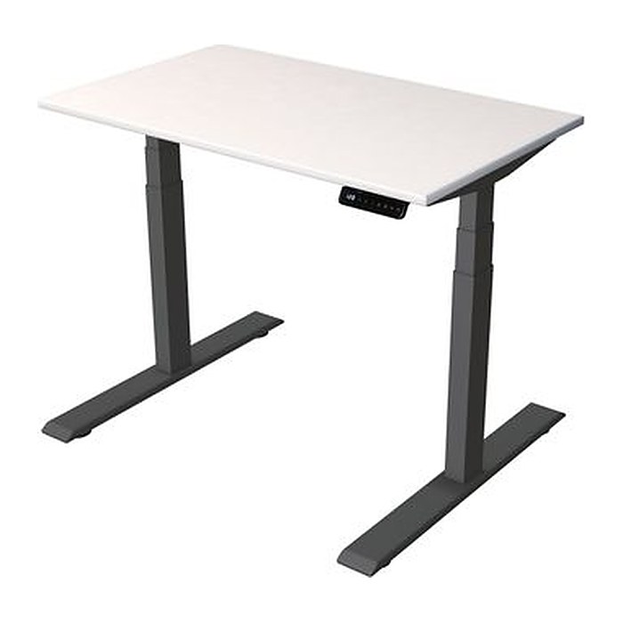 Kerkmann Smart office elektrisch höhenverstellbarer Schreibtisch weiß rechteckig, T-Fuß-Gestell grau 100,0 x 60,0 cm