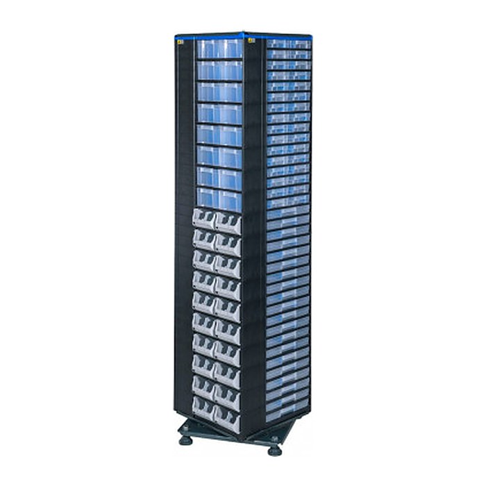 Allit VarioPlus Kleinteilemagazin schwarz, blau 44,5 x 44,5 x 187,0 cm, 1 St.