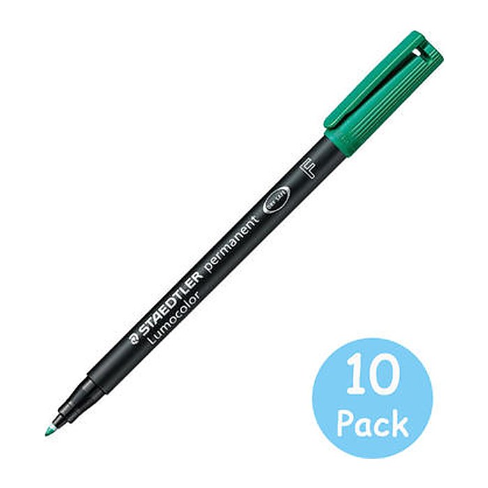 STAEDTLER Lumocolor Folienstifte grün 0,6 mm permanent, 10 St.