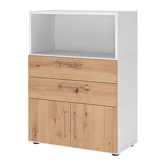 HAMMERBACHER Regalschrank FlexWall, VFW38K1KG/W/R/BS weiß, asteiche 80,0 x 40,0 x 109,8 cm, 1 St.
