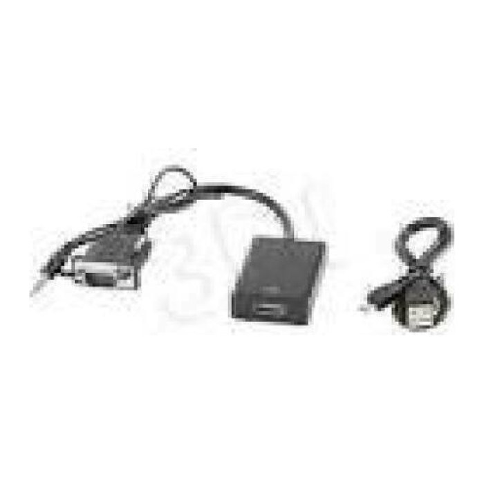 LANBERG VGA(M)+MINIJACK 3,5mm(M)->HMDI(F) Adapter 0,2m sw