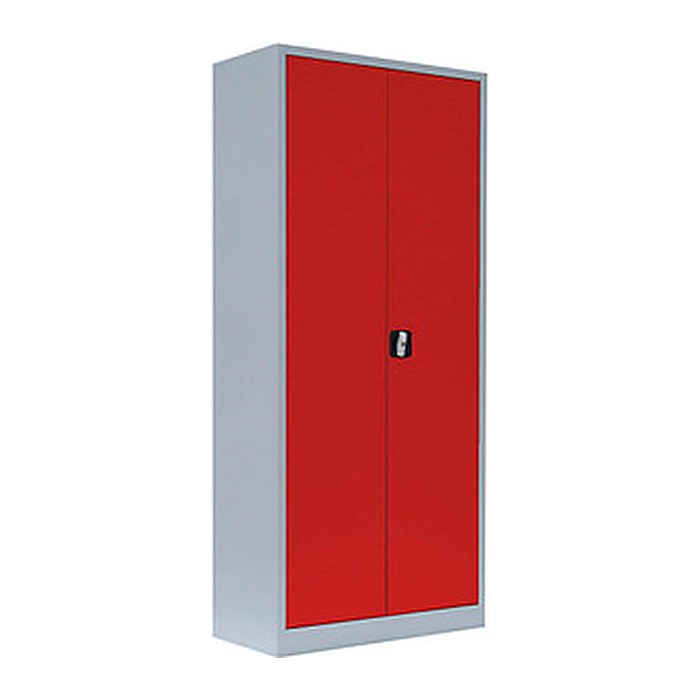 LÜLLMANN Stahlschrank 530334 feuerrot, lichtgrau 4 Fachböden 80,0 x 38,3 x 180,0 cm, aufgebaut, 1 St.