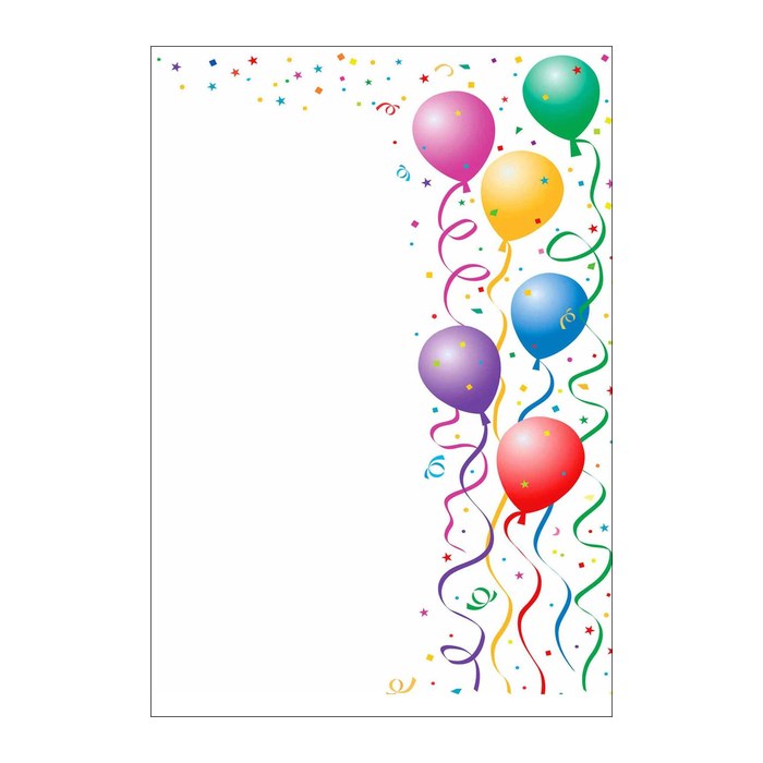 LUMA Motivpapier bunte Luftballon Motiv DIN A4 100 g/qm 50 Blatt