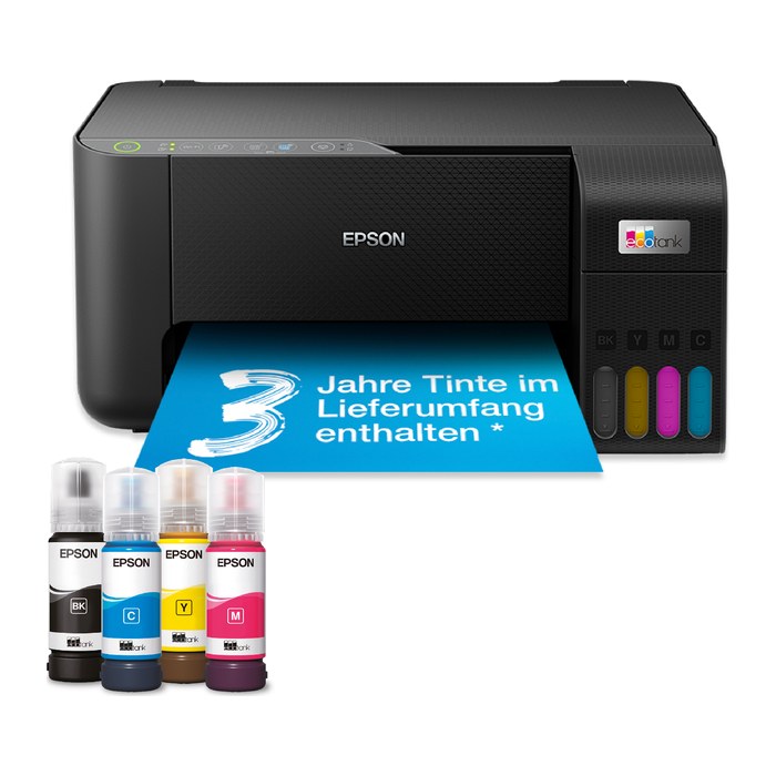 AKTION: EPSON EcoTank ET-2860 3 in 1 Farb-Tintenstrahl-Multifunktionsdrucker schwarz mit 20 Euro CashBack