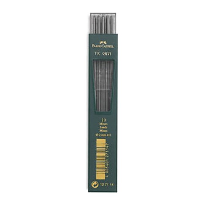 FABER-CASTELL TK 9071 Fallminen-Bleistiftminen schwarz HB 2,0 mm, 10 St.