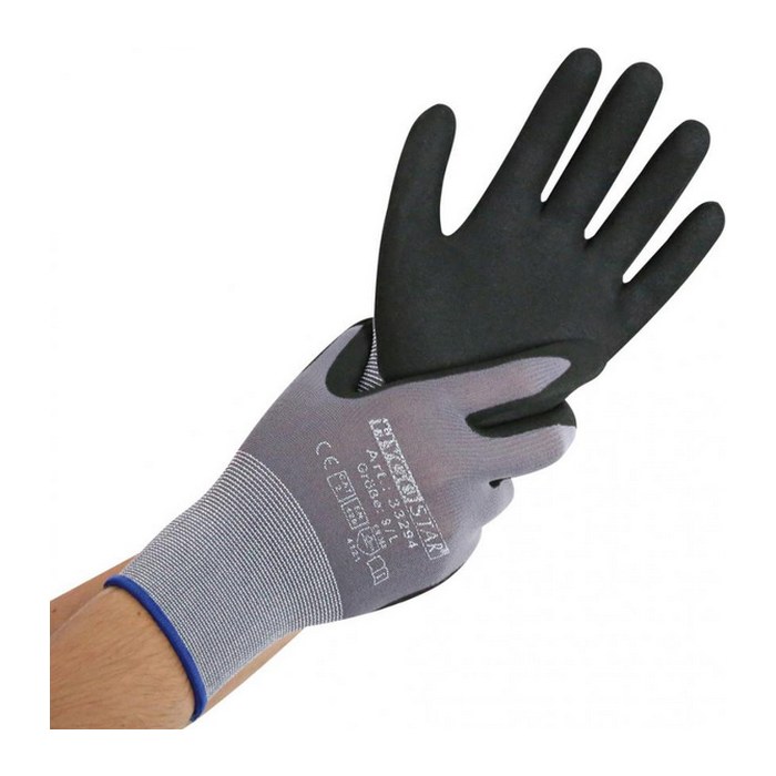 HYGOSTAR unisex Arbeitshandschuhe Ergo Flex grau Größe 7, 12 Paar