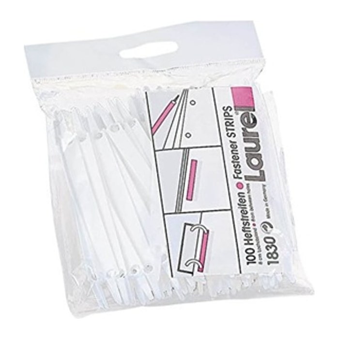 Laurel Heftstreifen EASY CLIP Abheftstreifen weiß Kunststoff, 100 St.