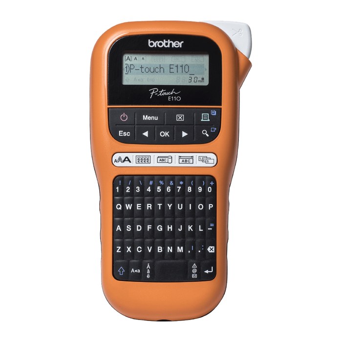 brother P-touch E110VP Beschriftungsgerät schwarz, orange