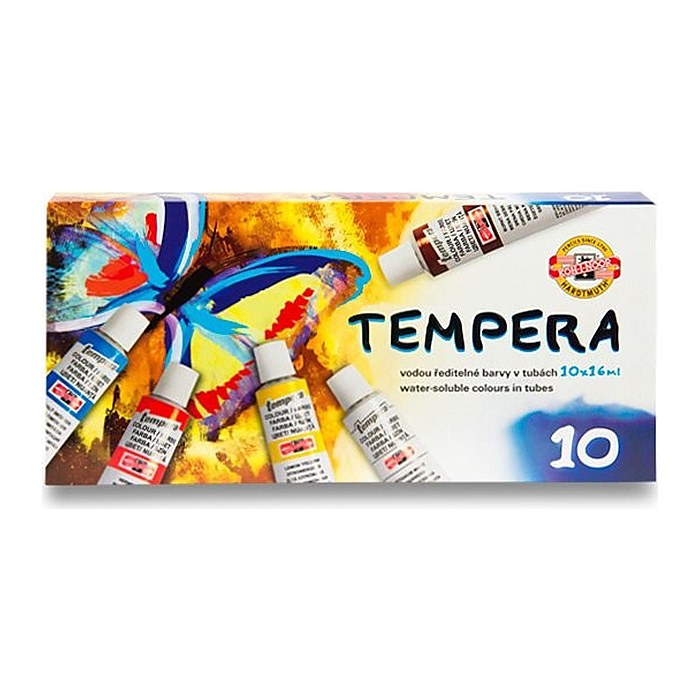 KOH-I-NOOR Tempera Temperafarben farbsortiert 10 x 16,0 ml